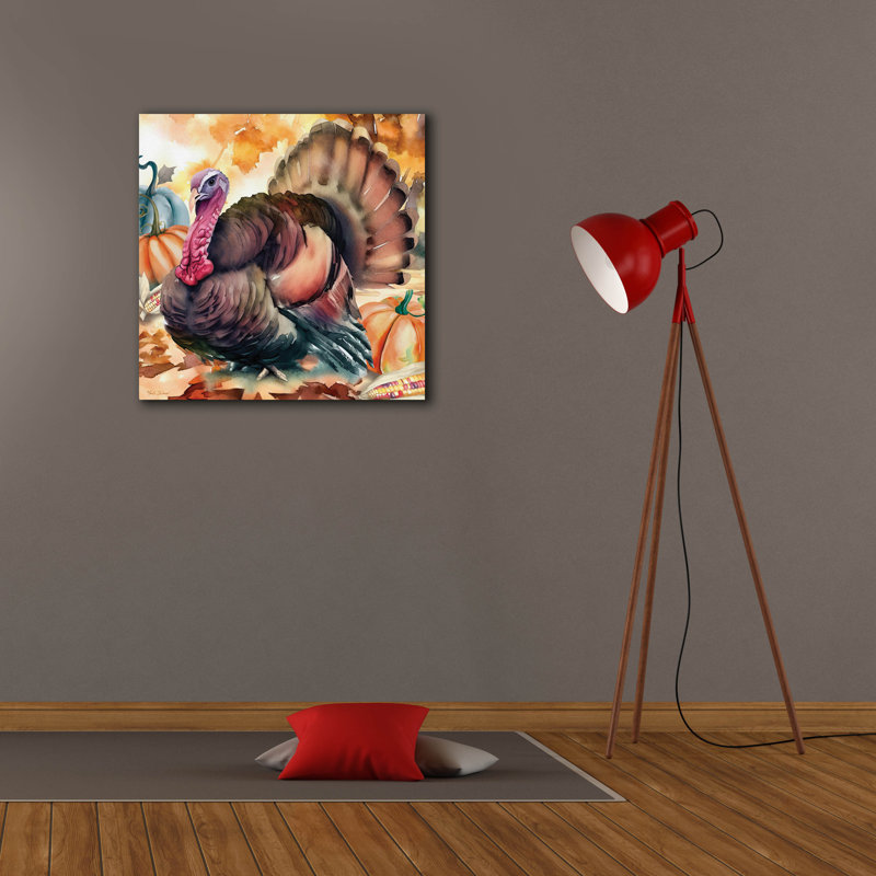  «Elegant Thanksgiving Turquie 1» par Nicole DeCamp, art mural sur toile, 26 po x 26 po