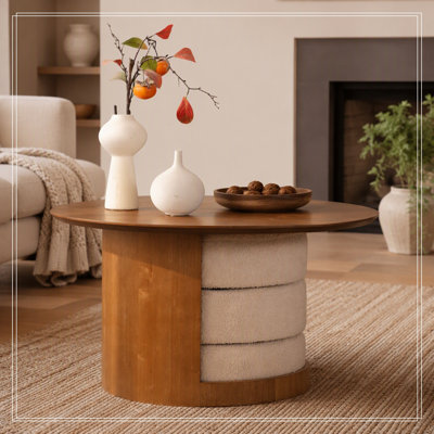 Ensemble de 3 tabourets gigognes ronds en bois Bundella