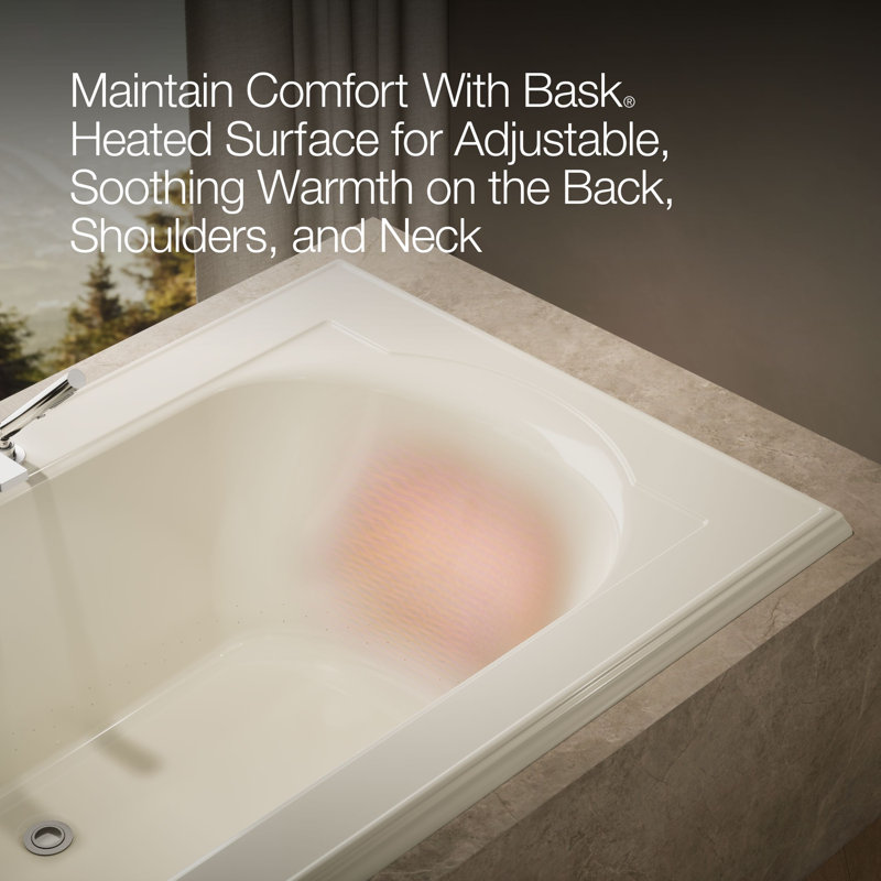 Memoirs 72" x 42" Whirlpool Acrylic Heater, Biscuit