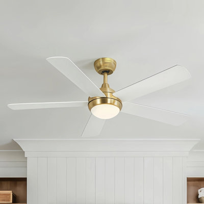 48" Smart Ceiling Fan with Light Kit Included, WiFi/APP/Voice/Remote, Dual-Sided 5-Blade High Airflow Low Noise 6-Speed, Reversible Airflow DC Motor