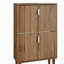 Armoire à chaussures avec 2 tiroirs rabattables, armoire à chaussures autoportante avec poignées en métal