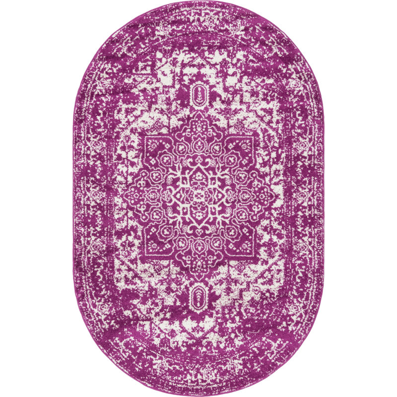 Oriental Area Rug, Oval 152 x 244cm
