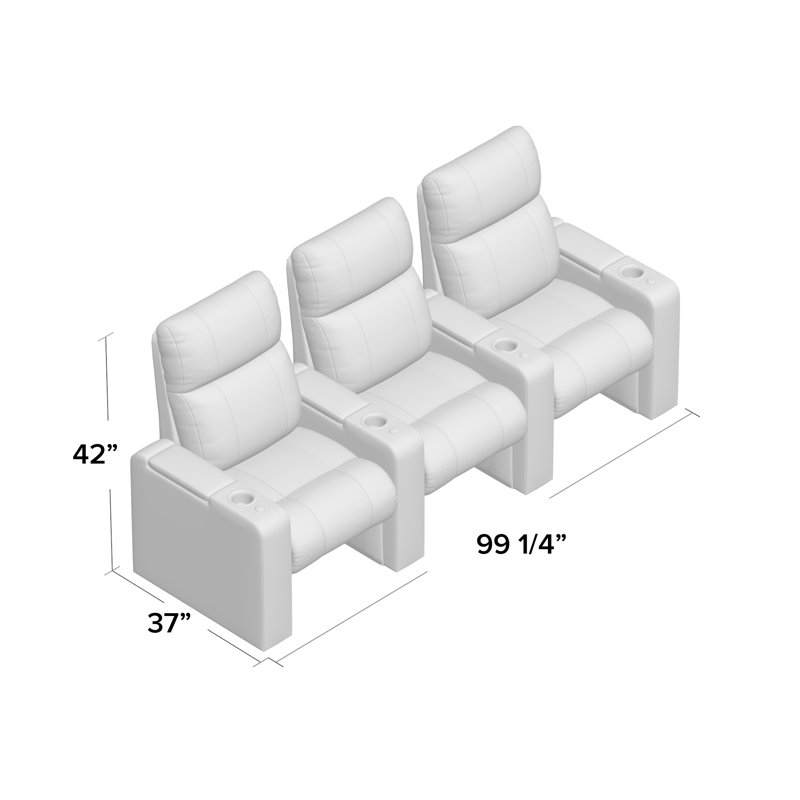 Canapé de cinéma maison Jet (rangée de 3), Ombre Smartsuede
