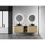 Modern Wall-mounted Bathroom Vanity With Art Sink And Storage, American White Oak