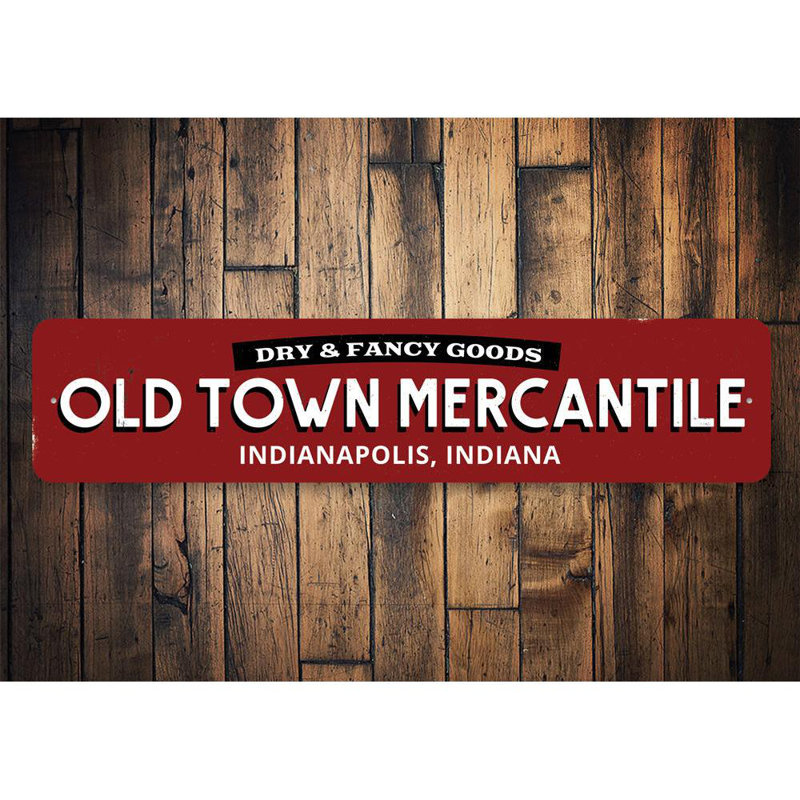 Panneau en aluminium Old Town Mercantile, H 6 po x l 24 po x P 0,063 po
