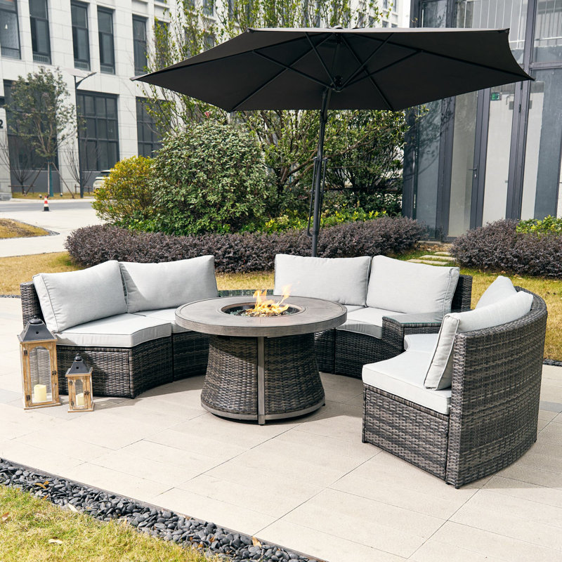 Areefa 6 - Person Patio Conversation Set with Cushions