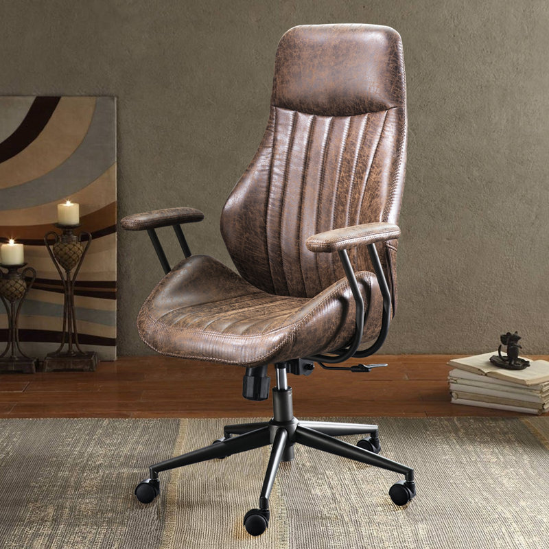 Viola High Back Swivel Ergonomic Executive Chair with Pad arms, Dark Brown