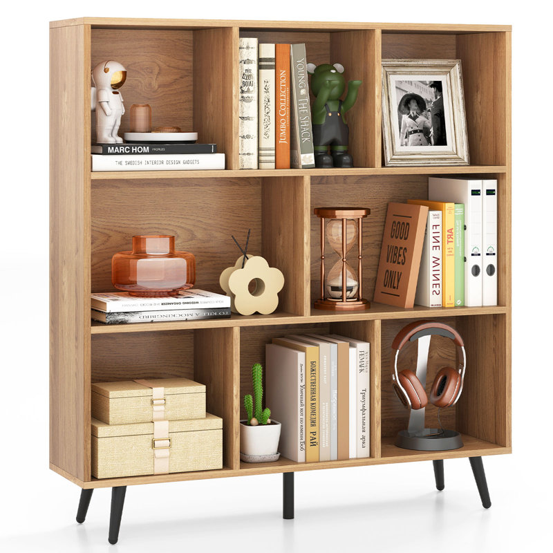 107cm H x 100cm W Metal Standard Bookcase, Yellow