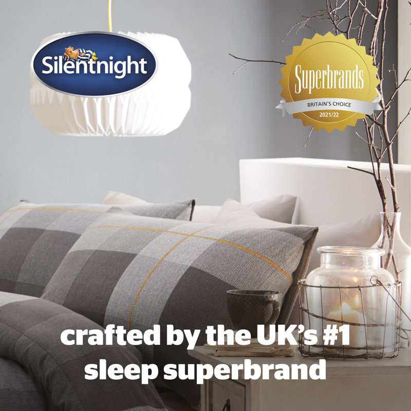 Silentnight Classic Check Duvet Set, Double - 2 Pillowcases (45 x 80 cm)