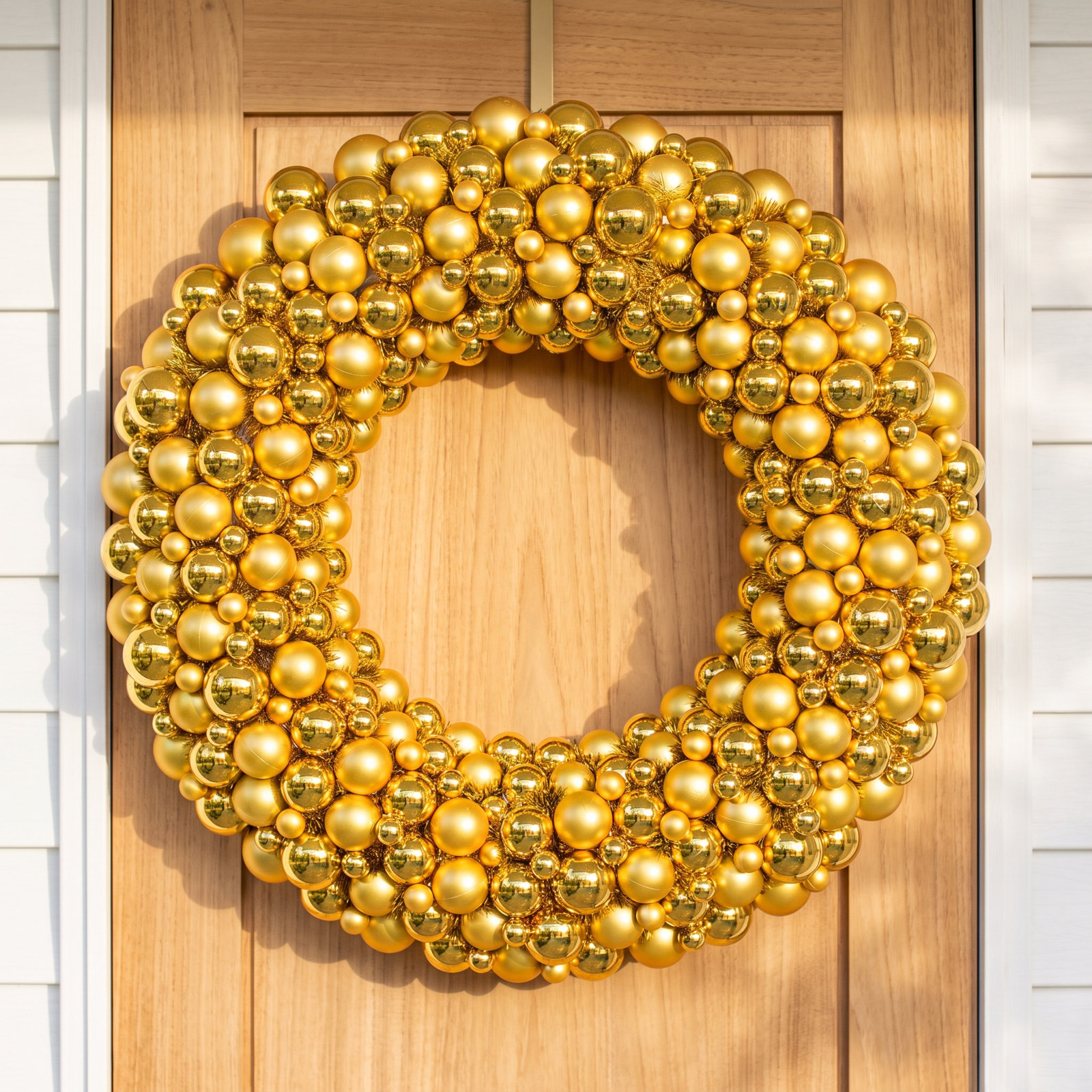 Ball Wreath, Gold, 36" W x 36" H x 3" D
