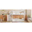 Lit superposé simple au-dessus de simple avec 4 tiroirs et 3 tablettes - blanc-2060035420