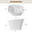 CASAINC 51" Solid Surface Freestanding Bathtub With Built-in Seat, Deep Soaking Bathtub With Curved Design, White