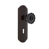 Deco Plate with Decorative Keyhole and Crystal Black Door Knob