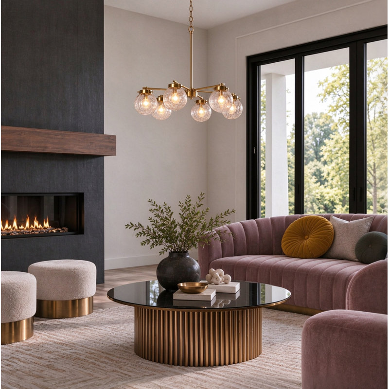Hampson 6-Light Dimmable Wagon Wheel Chandelier