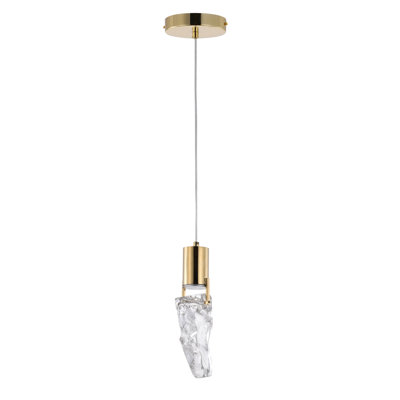 Luminaire suspendu moderne en pierre de cristal 1 lumière