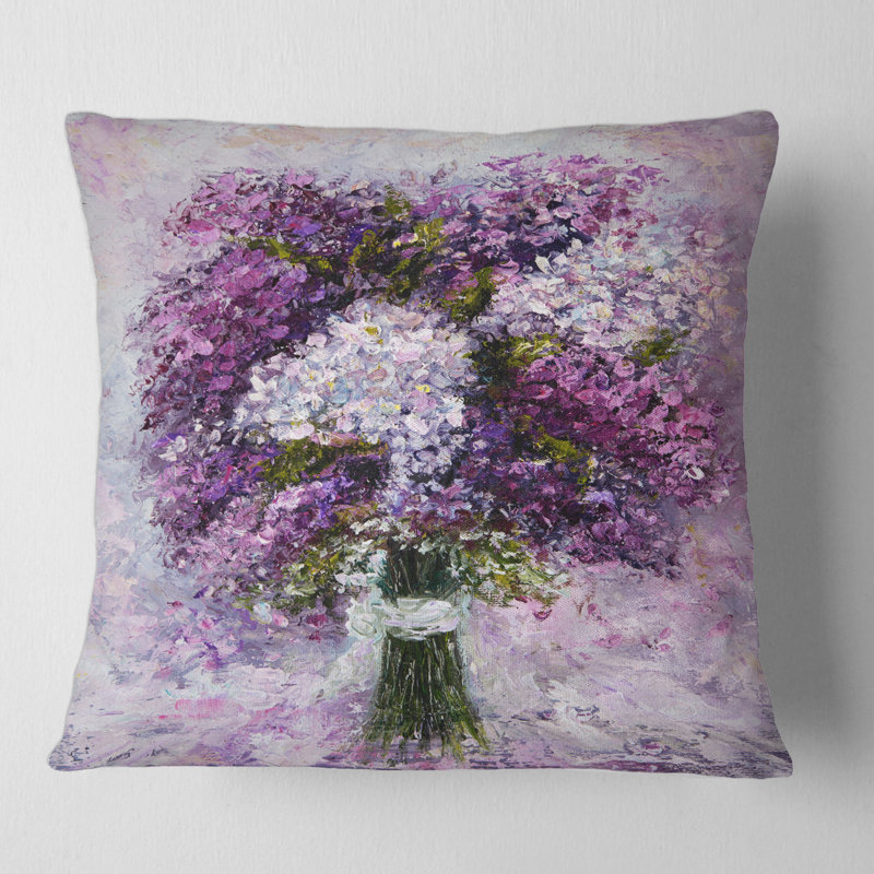 Purple Hyacinth Bouquet - Traditional Printed Pillow, 18" x 18"