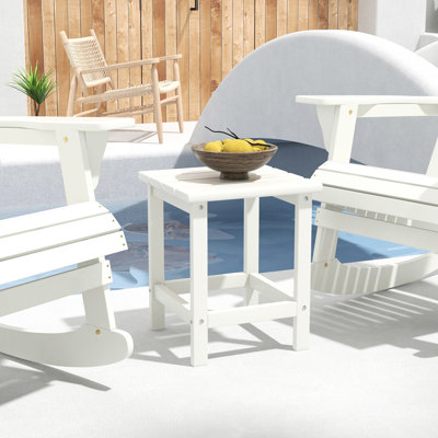 Table météo - Extrémité latérale de patio carrée de 15 po pour balcon, porche, piscine. Stable et durable, capacité de 110 lb, piscine blanche, balcon. Étanche, robuste, supporte