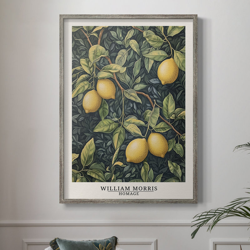 WM MORRIS Series DCXXXI Framed Print - Solid Wood, 15" H x 12" W