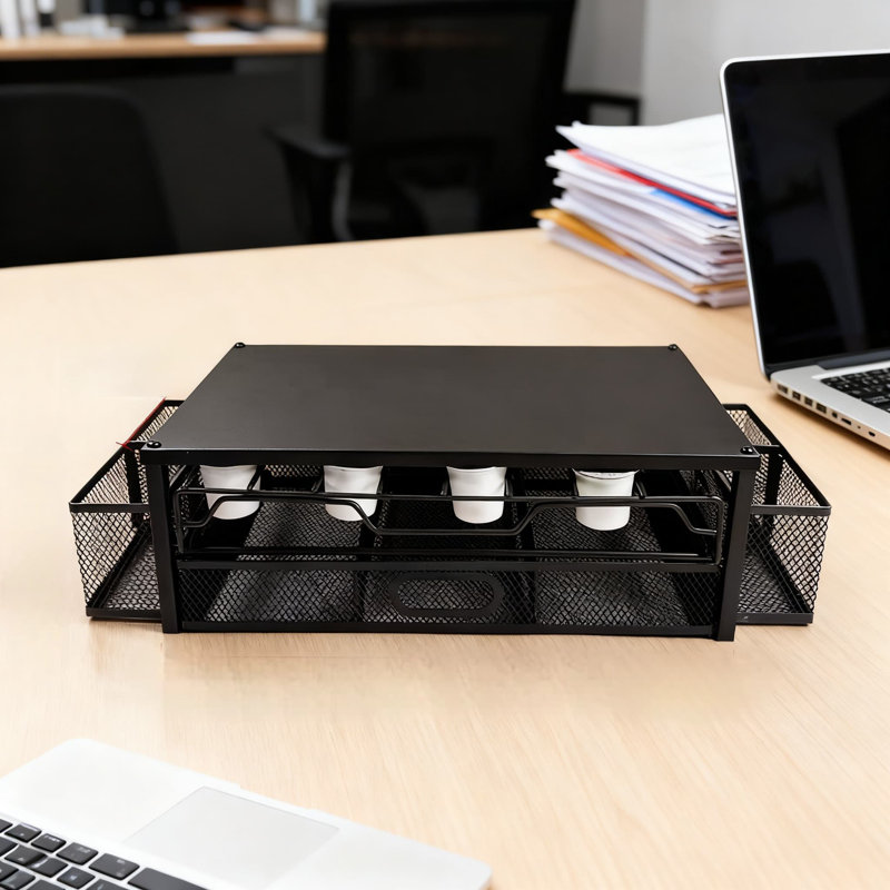Support à capsules de café et organisateur pour dosettes Nespresso Keurig avec rangement de tiroir et support de machine pour bureau et comptoir de cuisine
