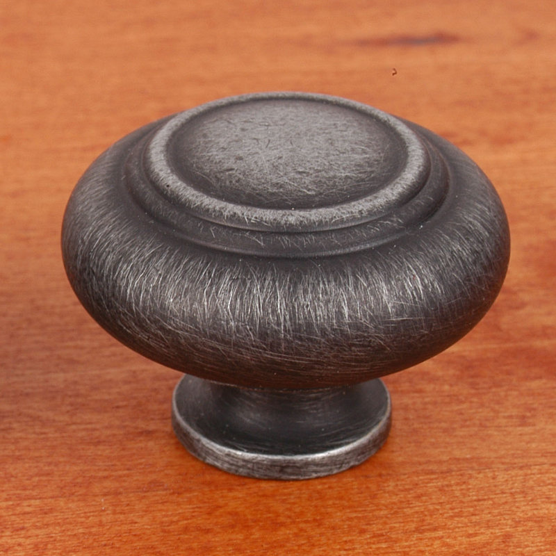 Poignée champignon Ringed CK Series, Diamètre du bouton 1,5 po, Nickel vieilli