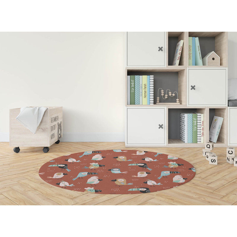 Tapis de jeu pour enfants Ol Birds, Rond 5 pi