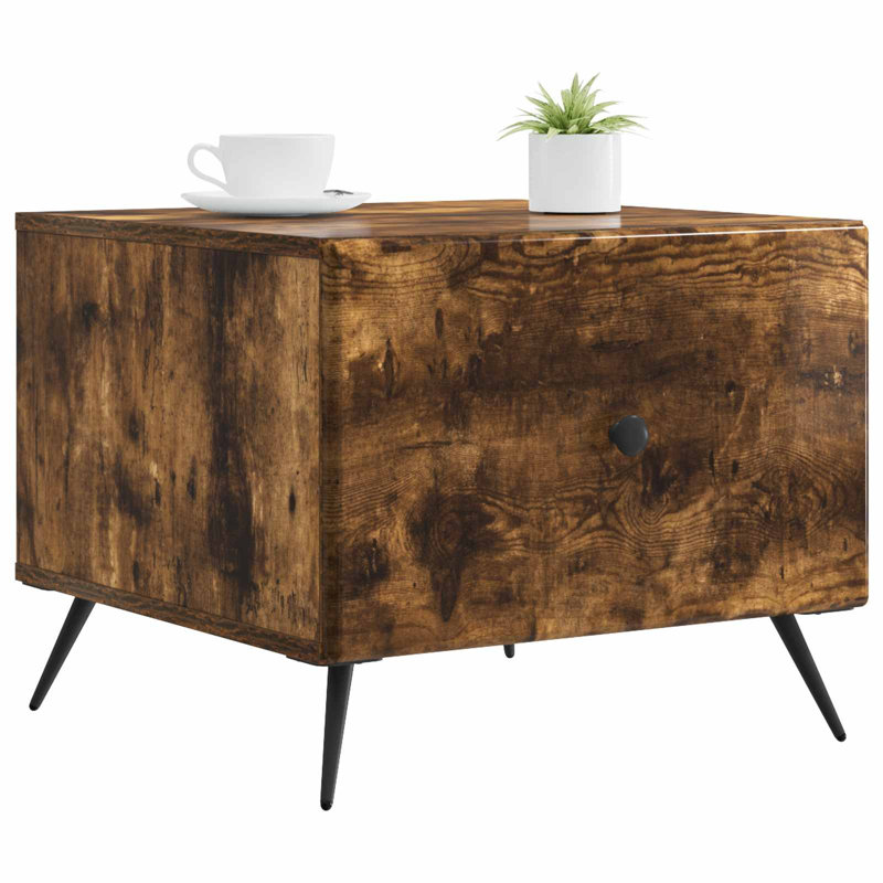 Coffee Table with Storage, 40cm H x 50cm L x 49cm W, Smoked Oak