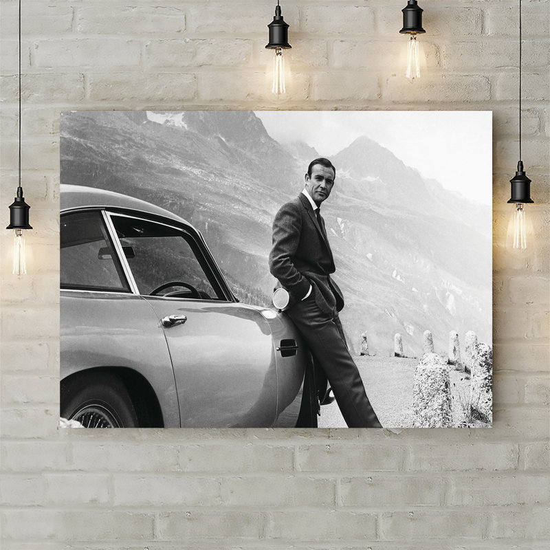 Sean Connery James Bond Aston Martin - Wrapped Canvas Print, 41cm H x 61cm W x 3.8cm D