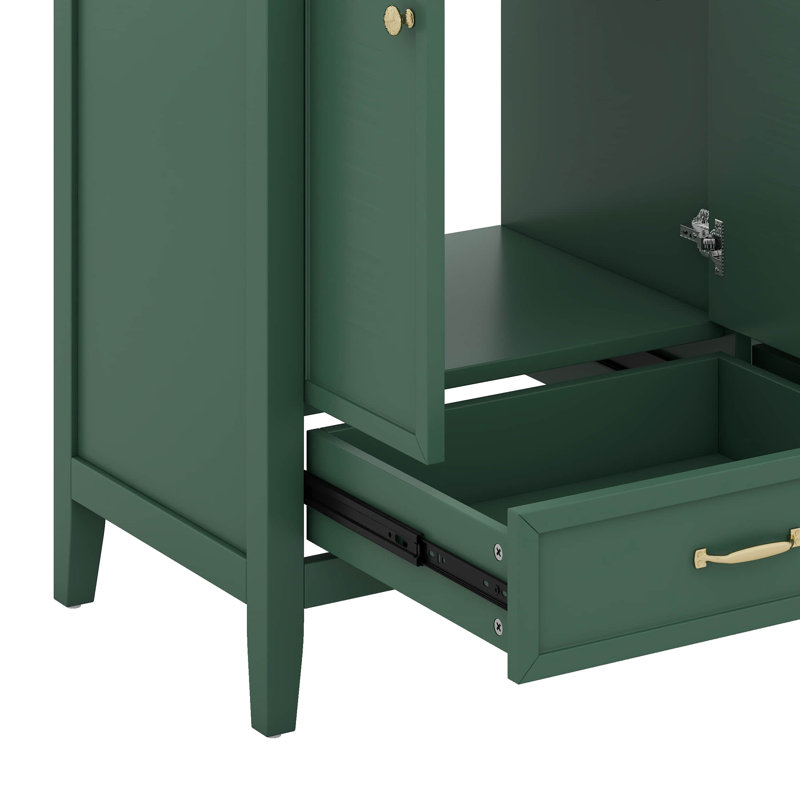 Armoire de rangement murale flottante 36 po avec 2 tiroirs 36 po, Vert