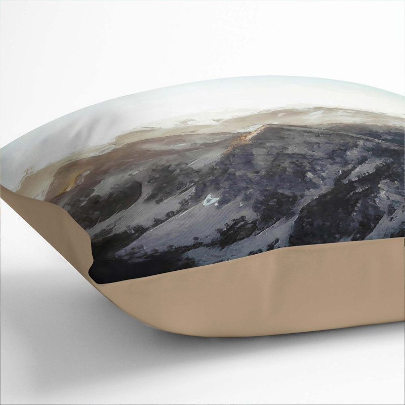 Mountain Range Cushion with Filling, 40cm H x 40cm W x 15cm D, Stone