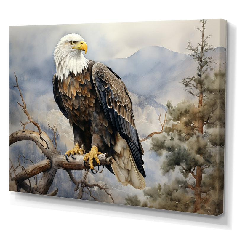 «Bold Eagle Noble Perch», reproduction sur toile Aigle, Toile tendue, H 24 po x l 32 po x P 1 po