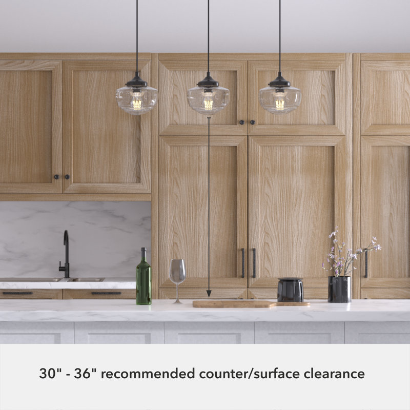 Luminaire suspendu grappe linéaire 3 lumières Saddle Creek, Transparent, Noble bronze