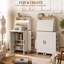 Bureau d'armoire pliable pour machine à coudre, bureau portatif pour table de couture, prise de courant intégrée, éclairage DEL, tablettes et sac de rangement, étagères à filetage, style porte de grange