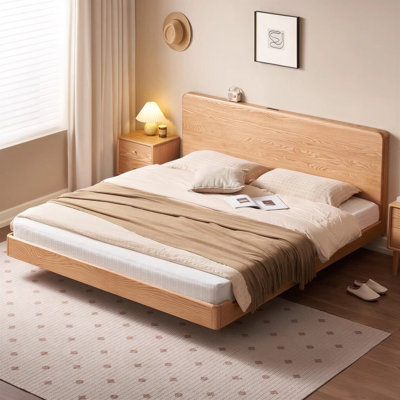 Solid North American Oak Wood Bed Frame for Everyday Use