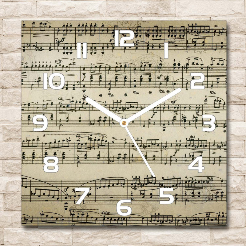 Harjun Glass Wall Clock, White/Black/Brown