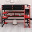 Structure de bureau polyvalente combinant un bureau, un support latéral d'organisation, des tablettes à plusieurs compartiments et une bande lumineuse RVB programmable-309062426