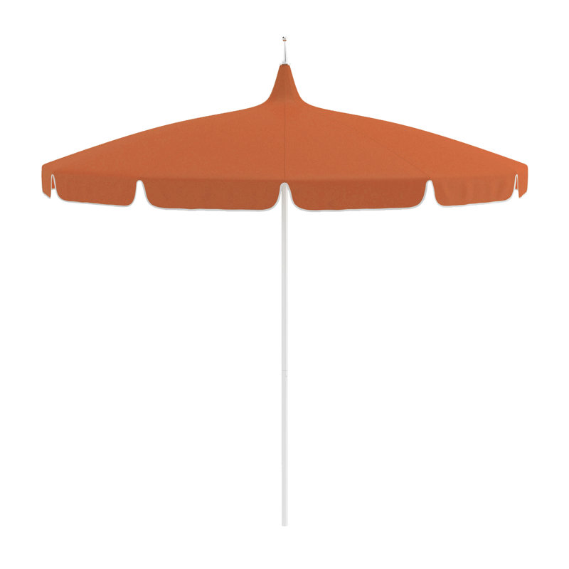 Parasol de marché en forme de pagode anodisé argent 8,5 pieds, Toile Sunbrella® toscan