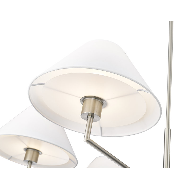 Ryckman 6 - Light Steel Dimmable Classic / Traditional Chandelier, Brushed Nickel