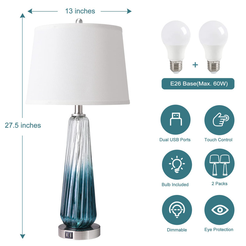 Armetha USB Table Lamp, Teal