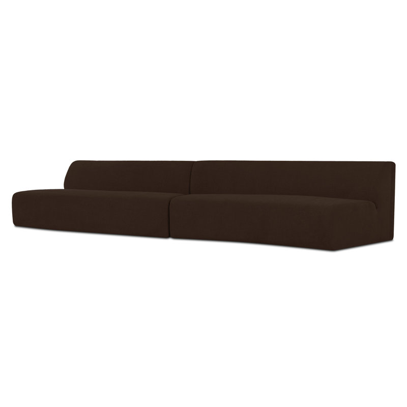 Naomi 2 Piece Wave Modular Sectional Golden Yellow, Brown