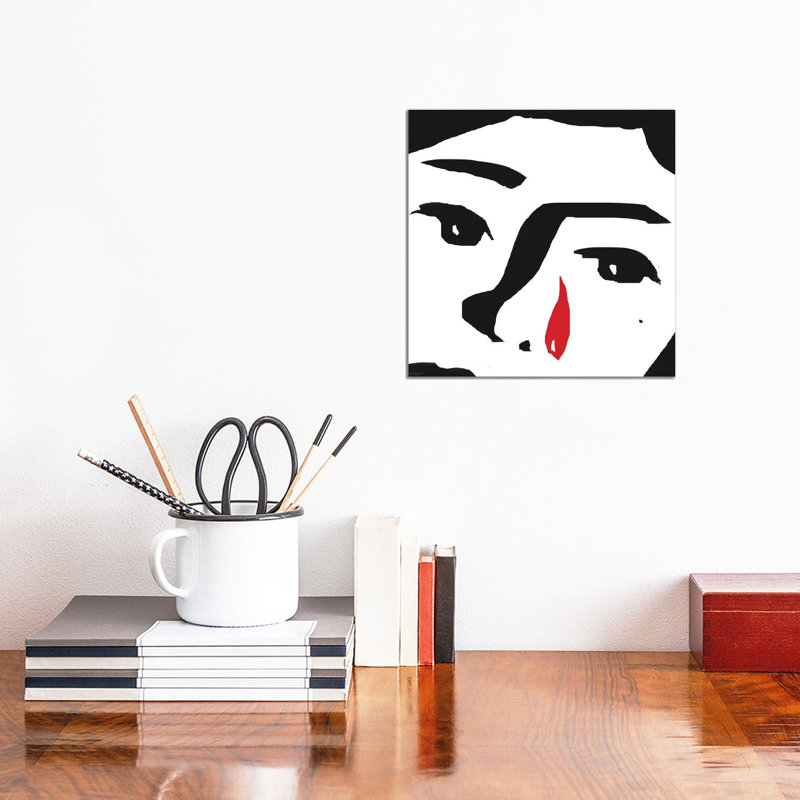Red Tear by Art Mirano - Wrapped Canvas Minimalistic, 30.48cm H x 30.48cm W x 1.91cm D