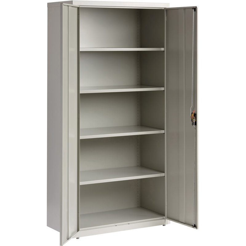 Pabel 36'' Wide 5 - Shelf Storage Cabinet, Light Gray