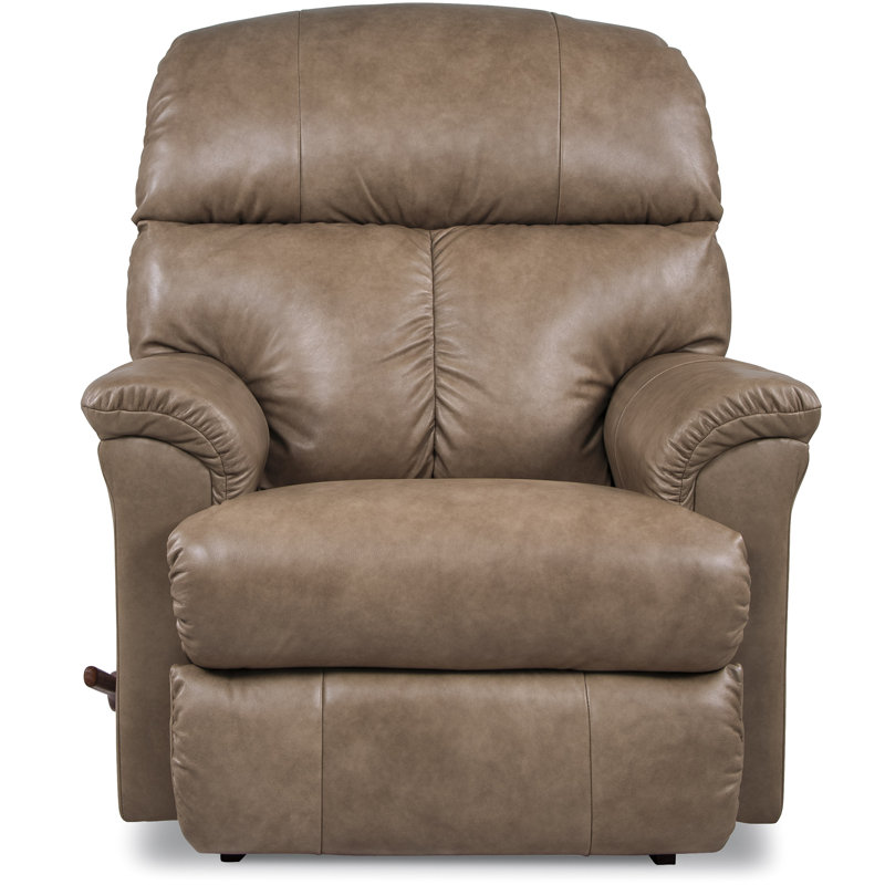 Reed Leather Match Rocking Recliner, Beige Leather Match, Manual