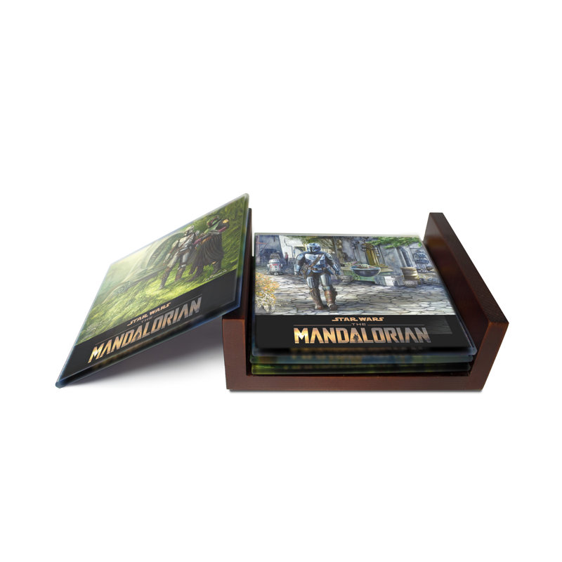 (Symboles) Ensemble de sous-verres en verre Starfire, Star Wars / The Mandalorian Collection 4