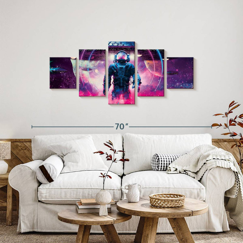 Astronaut And Spaceship, 24" H x 55" W