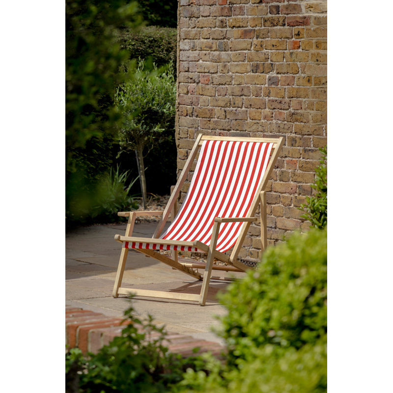 Newburyport Folding Deck Chair, Red