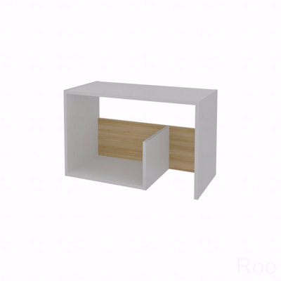 Table d'appoint en mélamine avec rangement ouvert
