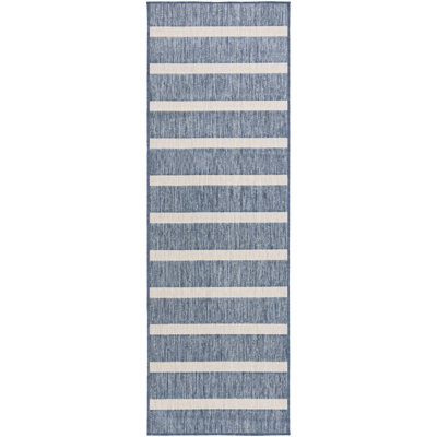  Positano 2'2" x 8' Navy Ivory Modern Rug