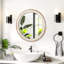 Miroir circulaire de 23,7 pouces pour espace de vie. Aspect bois avec bordure blanchie. Réflexion. Facile à installer. Miroir Edge. Installation et entretien transparents
