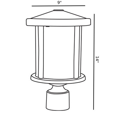 Solus Artisan Round Post Top Post Top Fixture with Frosted Acrylic Lens