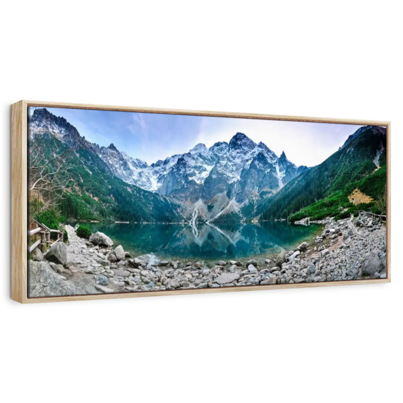 Lac Morskie Oko, Cadre flottant en bois naturel, 28 po x 10 po